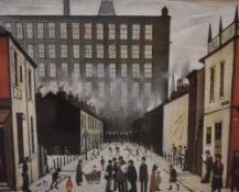 After Laurence Stephen Lowry (British 1887-1976) decorative colour print 'Street Scene (Pendlebury)'