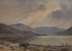 19th Century English School Watercolour 'Y-Garn and Foel Goch, Llyn Ogwen Snowdonia' a depiction