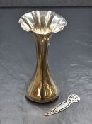A late 19th/early 20th century silver fluted vase, having a lobed flared rim over a bulbous form