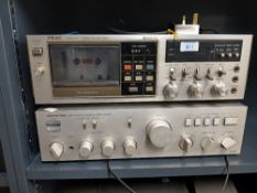 A two item hi-fi lot with an Onkyo Amp and a Teac Cassette player