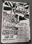 A Sex Pistols poster for The Anarchy tour - been stored rolled and kept in excellent condition - not