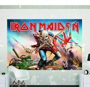 A large wall mural ' Iron Maiden ' see photos for dimensions