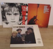 A lot of three albums by U2 - original pressings