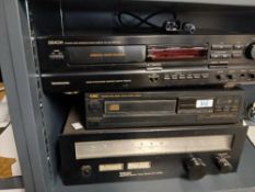 A two item hi-fi lot with a Denon CD front loading cassette player , CEC CD player and a Teac FM/