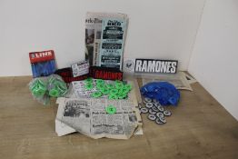 A Lot of Ramones interest with multiple Badges , Patches and a lot of press cuttings - some hard