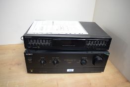 A Sony twin drive F442E Amplifier - in good working and cosmetic condition and comes with Sony SEQ-