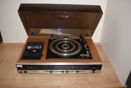 A Hitachi SDT 2370 retro music system with dust cover