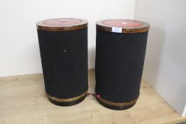 A Rogers Speakers lot (2) - nice looking drum speakers JR149 model - interesting looking with a nice