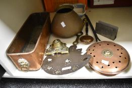 A selection of 20th-century brass and copper ware, to include a French-style Lloyd Pascal & Co.