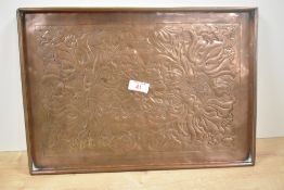 A late 19th-century Keswick School of Industrial Art (KSIA) Arts and Crafts copper tray by W.H.