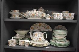 A large set of 20th-century Minton bone china 'Haddon Hall' tea and dinner service, featuring a