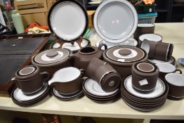 A large quantity of 20th-century Hornsea Pottery Contrast stoneware dinner wares, featuring a