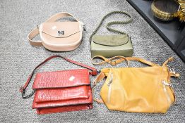 A selection of modern faux leather handbags, to include examples by Fiorelli and Accessorize, (4),