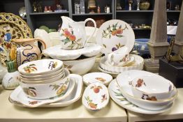 A large collection of Royal Worcester fine porcelain Evesham dinner wares, featuring vegetable,