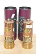 A pair of modern reproduction Welsh miners’ safety lamps from Beamish Living Museum of the North,