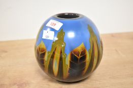 A contemporary Polish Ryszard Ramski art glass vase, of baluster form; the upper portion features