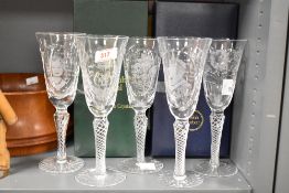 A collection of mid-20th-century Royal Doulton and Webb Corbett commemorative Royal toasting