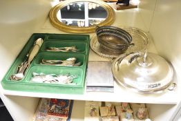 A mixed selection of 20th-century sundrie silver-plated and white metalware items, including a large