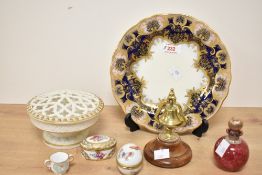 A mixed selection of 19th to early 20th-century sundrie items, to include two Dubarry Limoges France