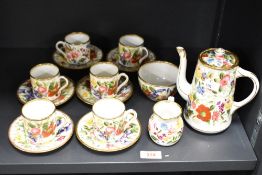 A 20th-century Hammersley & Company fine bone china tea set, from Longton, Stoke-on-Trent, featuring