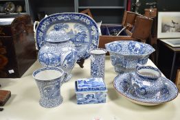 A selection of early 20th-century William Adams blue and white 'Chinese Bird' patterned stoneware,