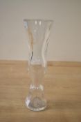 A 20th-century John Rocha for Waterford crystal Imprint bud vase, of undulating conical form