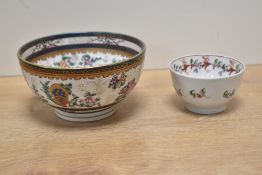 A 19th-century French, thought to be, Edme Samson porcelain armorial bowl, hand-painted in the