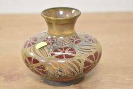An early 20th-century (1900–1903) Pilkington's Royal Lancastrian lustre bud vase, decorated by