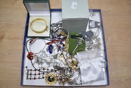 An assortment of costume jewellery, including Pilgrim necklaces and earrings, a boxed Radley