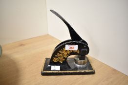 Of local interest, a Victorian cast-iron embossing press for The Kendal and District Incorporated