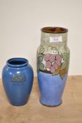 An early 20th-century Royal Doulton Lambeth stoneware vase by Florrie Jones, featuring an Art Deco-