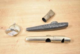 A mixed selection of 20th-century sundrie items, to include a metal whistle, a compass, and more (