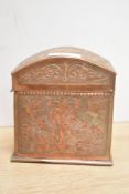 A late 19th-century Keswick School of Industrial Arts (KSIA) Arts and Crafts copper tea caddy,