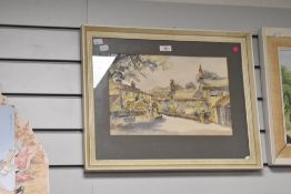 Two 20th-century landscapes, to include V. Waddington (20th Century, British), watercolour, Kirk