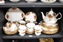 A set of 20th-century Royal Albert Bone China 'Old Country Roses' tea ware, featuring a repetitive