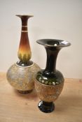 A 20th-century Royal Doulton Lambeth Slaters stoneware vase, by Miss L. Rawlings, of baluster form