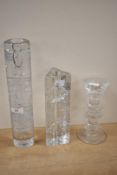 A selection of late 20th-century Finland studio glass candlesticks designed by Timo Sarpaneva (