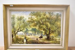 A 19th-century Copeland plaque, painted and signed by William Yale, featuring a light pastoral scene