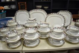 An early 20th-century Aynsley bone china tea and dinner set, pattern 3258, featuring a repeating