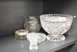 A selection of five 20th-century cut crystal glassware items, to include a presumed Godinger Glass