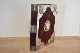 Curio. Ukrainian Orthodox Holy Gospel. Circa 1946. Cyrillic text. Bound in velvet-style covers