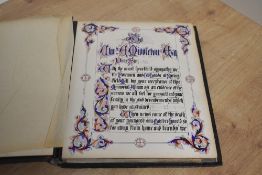 Curio. A Book of an Illuminated Address of Condolence. Dated September 1901. From the Staff of