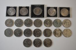 Five 1953 Coronation Crowns (Three Boxed) , Eight Elizabeth II Commemorative Crowns including