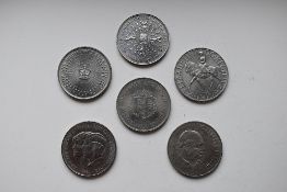 Six Twentieth Century Commemorative Crowns including 1993 Five Pound 40th Anniversary of The