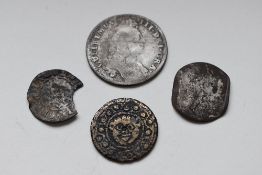 A William III Silver Shilling, Third Bust, 1697, S3505, A Silver Hammered Edward I Penny London Mint