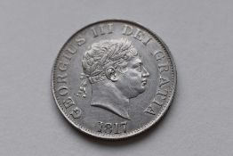 A George III 1817 Silver Halfcrown, Small Head, Rev Garter And Shield, S 3789