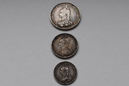 A Queen Victoria 1888 Jubilee Bust Silver Shilling , A Queen Victoria 1887 Jubilee Bust Silver