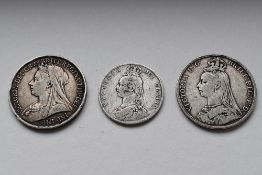 A Queen Victoria 1890 Silver Crown, Jubilee Bust, Rev George And Dragon, Milled Edge, A Queen