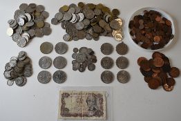 GB And World 19th And 20th Century Coins, Comprising 2x Queen Victoria Silver Halfcrowns 1844, 1880,