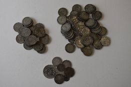 A Quantity Of Silver And Cupronickel Coins, Pre 1920 and Pre 1947, Total Silver Content Approx 200